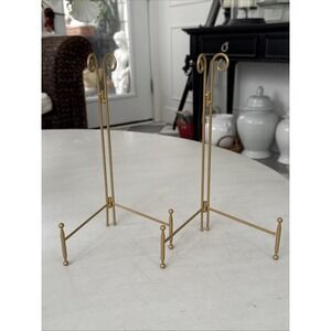 Gold Plate Stands, 12" Decorative Plate Holder for Displaying Platter/Plate (2)